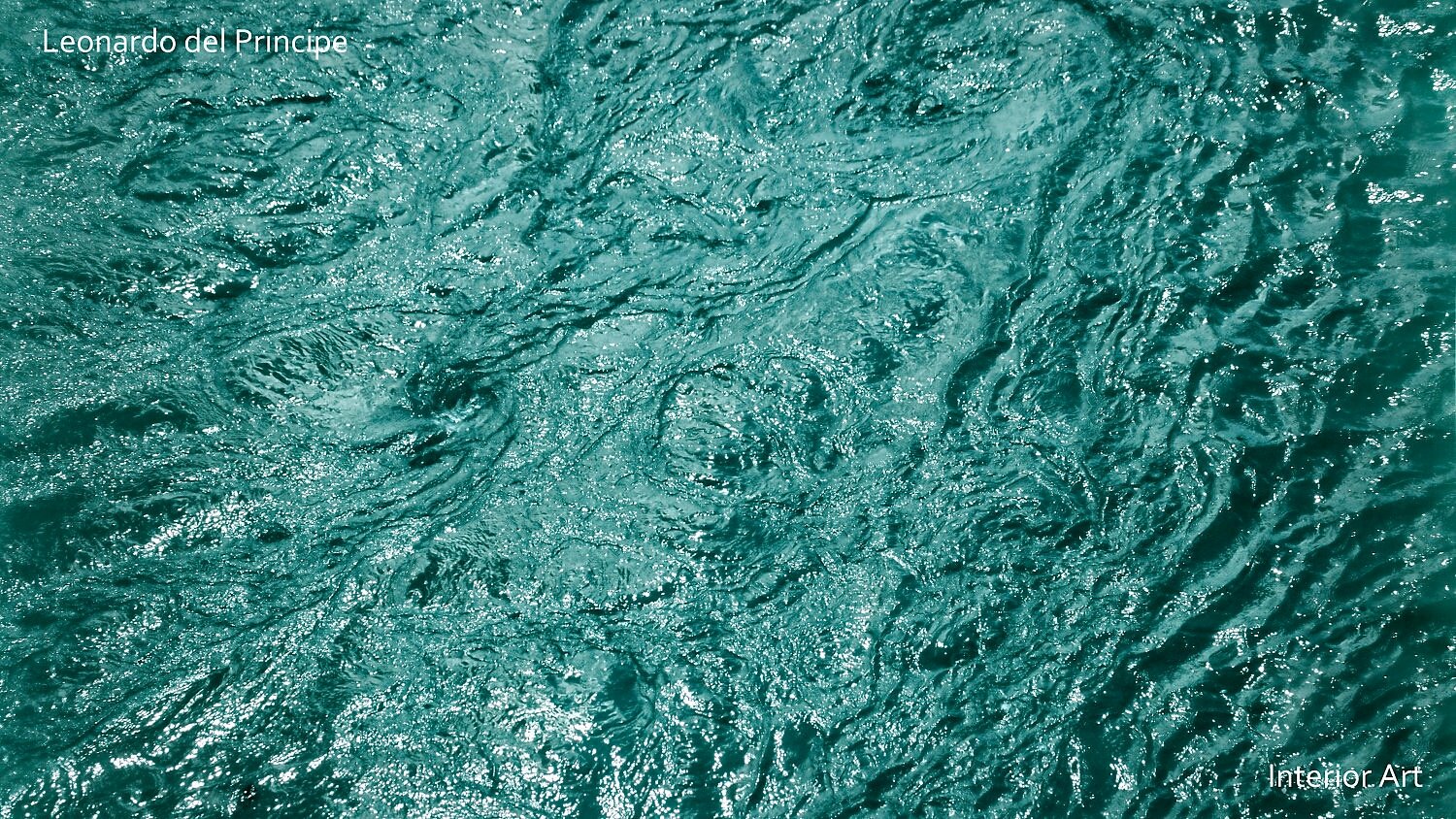 GLRI02 Abstract aerial view of swirling turquoise mountain river, creating a textured pattern with shimmering highlights, evoking a sense of movement and tranquility.