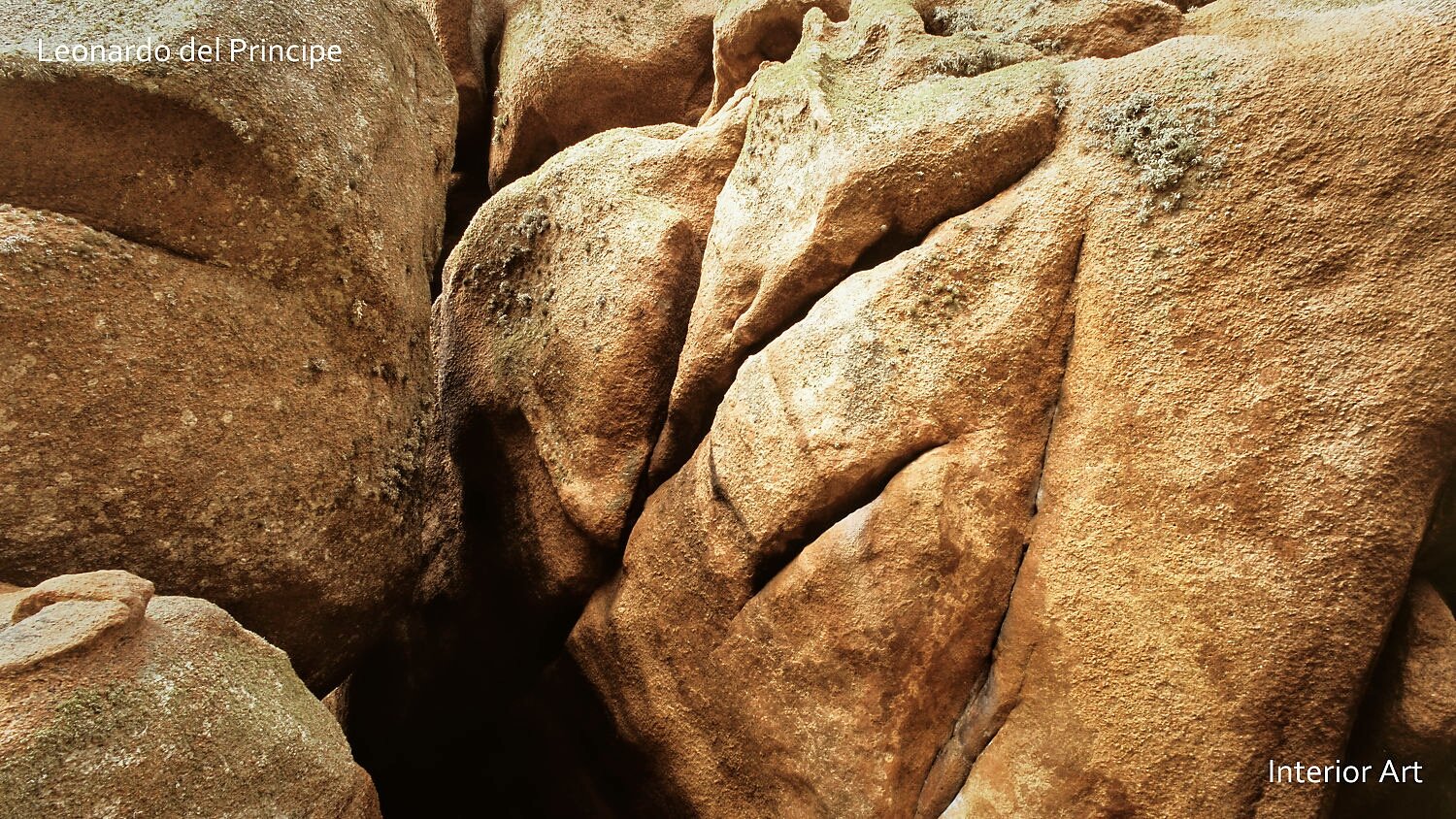 ESGR03 Close-up of textured rock formations in warm earthy tones, with deep crevices and smooth surfaces. The natural patterns create a serene, ancient atmosphere.