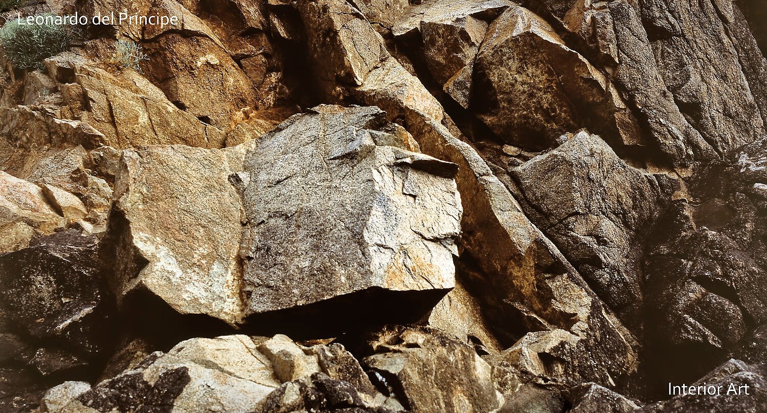 SMPC01 A rugged, rocky cliffside with various shades of brown and gray conveys a natural and textured aesthetic. The image evokes strength and rugged beauty